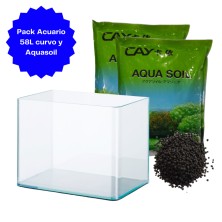 Pack Pecera Curva TA y Sustrato Aquasoil
