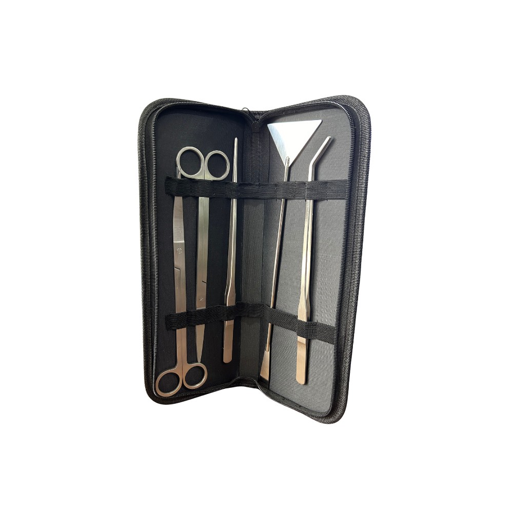 Pack pinzas, tijera y rastrillo con estuche, para acuarios plantados!