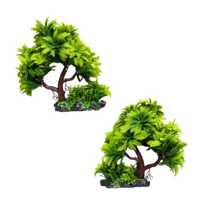 Decoración planta artificial para pecera - árbol