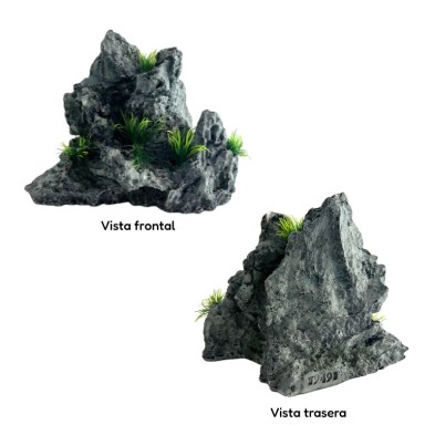 Decoración Roca montaña con pasto - Acuario Acuaworld