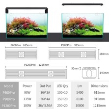 Weekaqua p600 PRO 90w RGB +UVA para acuarios plantados alto req