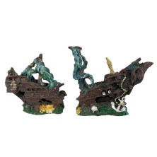 Decoracion Barco hundido "partido" GIGANTE para pecera