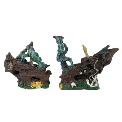 Decoracion Barco hundido "partido" GIGANTE para pecera