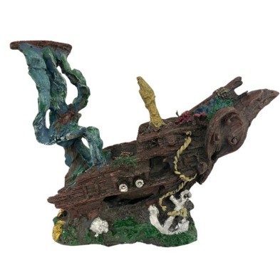 Decoracion Barco hundido "partido" GIGANTE para pecera