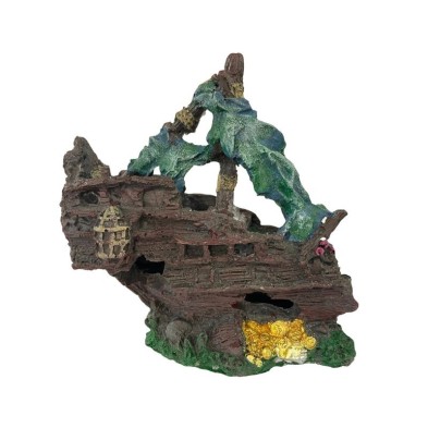 Decoracion Barco hundido "partido" GIGANTE para pecera