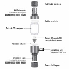 Atomizador CO2 Week Aqua inline difusor externo acuario
