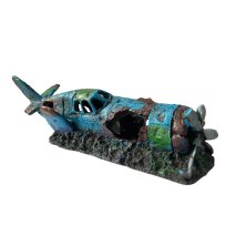 Adorno avión estrellado sumergido para pecera
