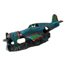 Adorno avión estrellado sumergido para pecera